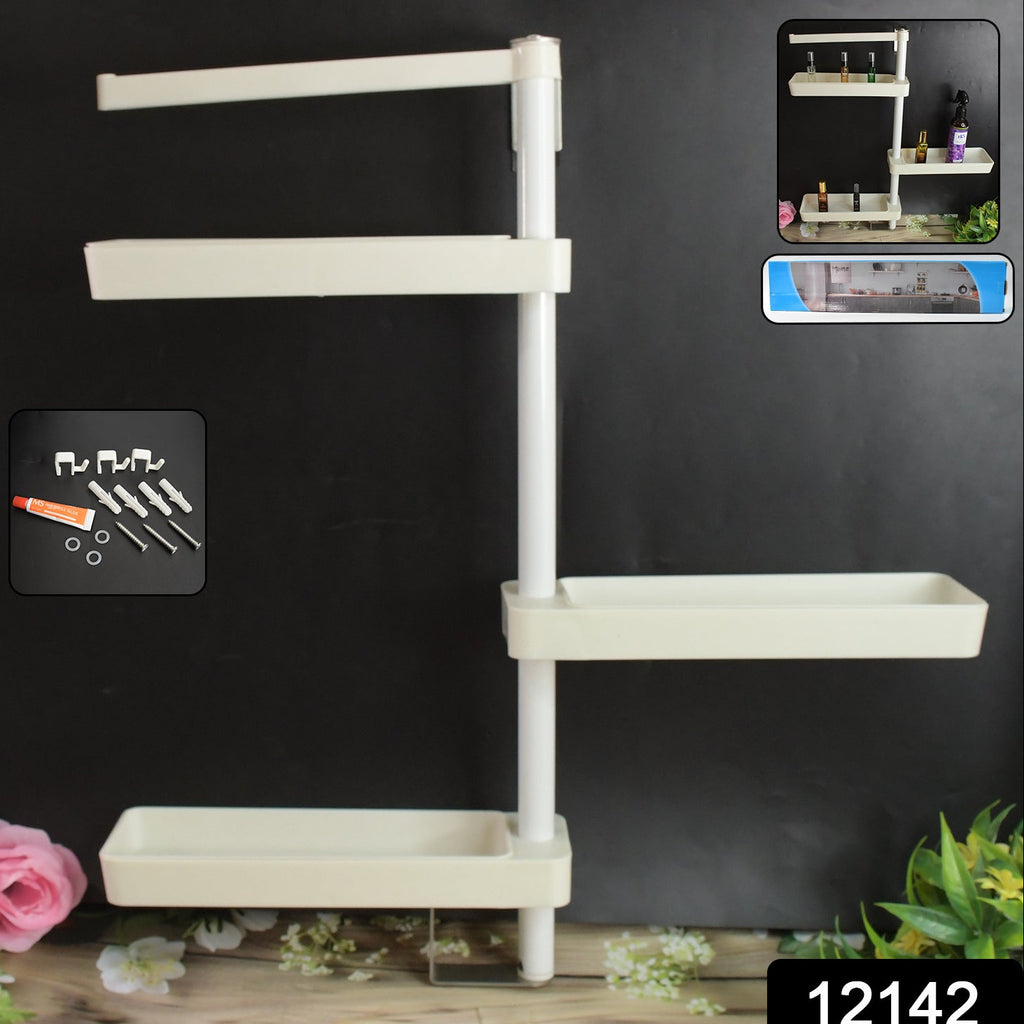 Kitchen Organization Rotating Shelf Storage Racks Multipurpose Adjustable (1 Set)