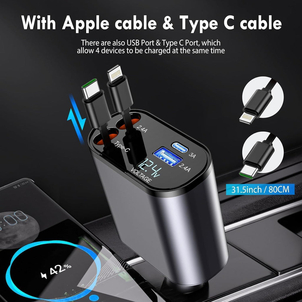 4-IN-1 Super fast car charger