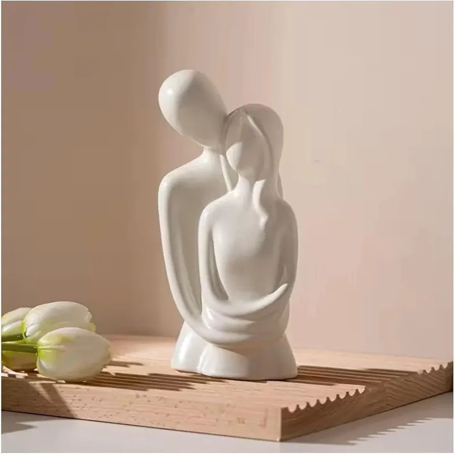 Love Statue Hugging Couple Ceramic Decor