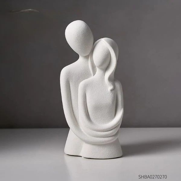 Love Statue Hugging Couple Ceramic Decor