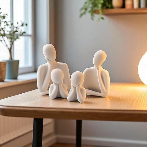Couple Family Statue Ceramic Thinker Sculpture (Home decor)