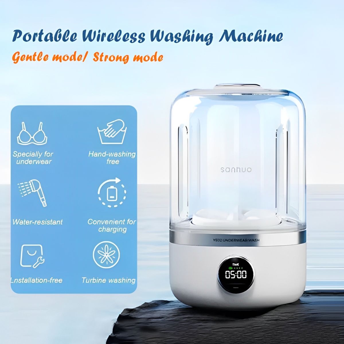 Portable Mini Washing Machine for Undergarments &amp; Baby Clothes