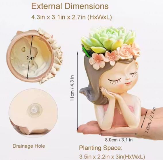 Artistic Herringbone Face Plant Pot