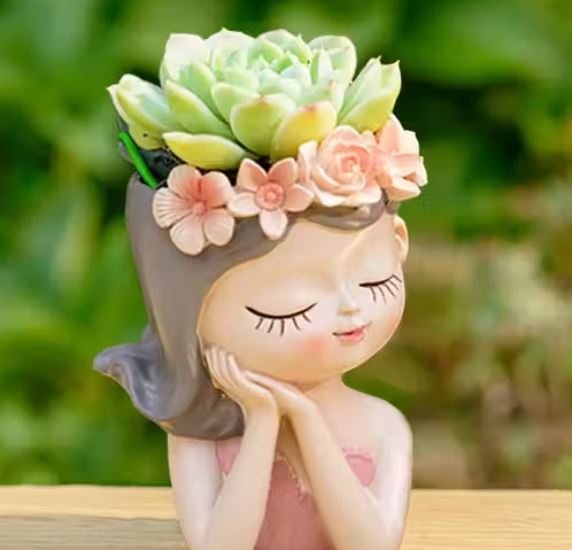 Artistic Herringbone Face Plant Pot