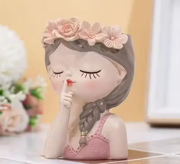 Artistic Herringbone Face Plant Pot