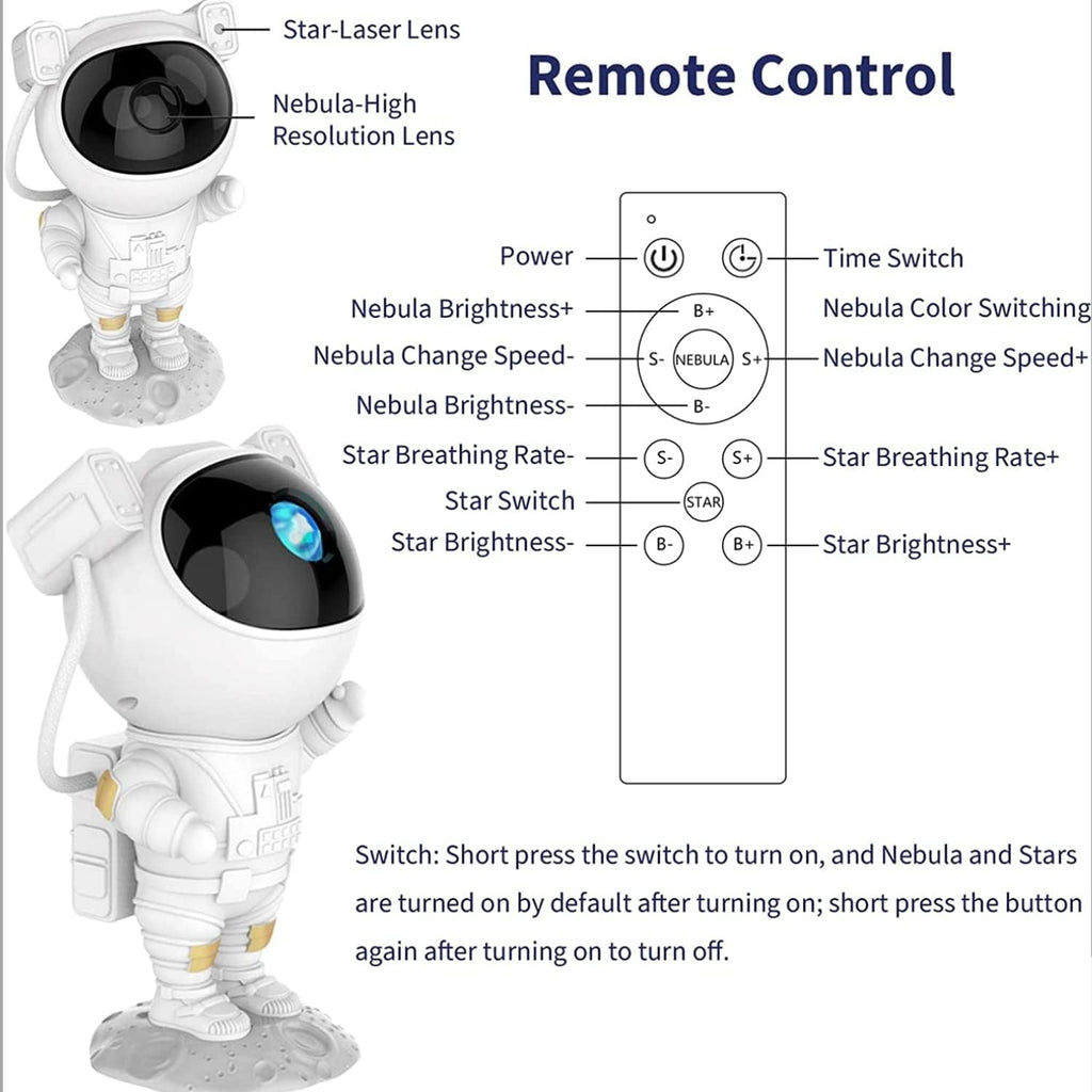Nordic Astronaut Galaxy Projector Lamp