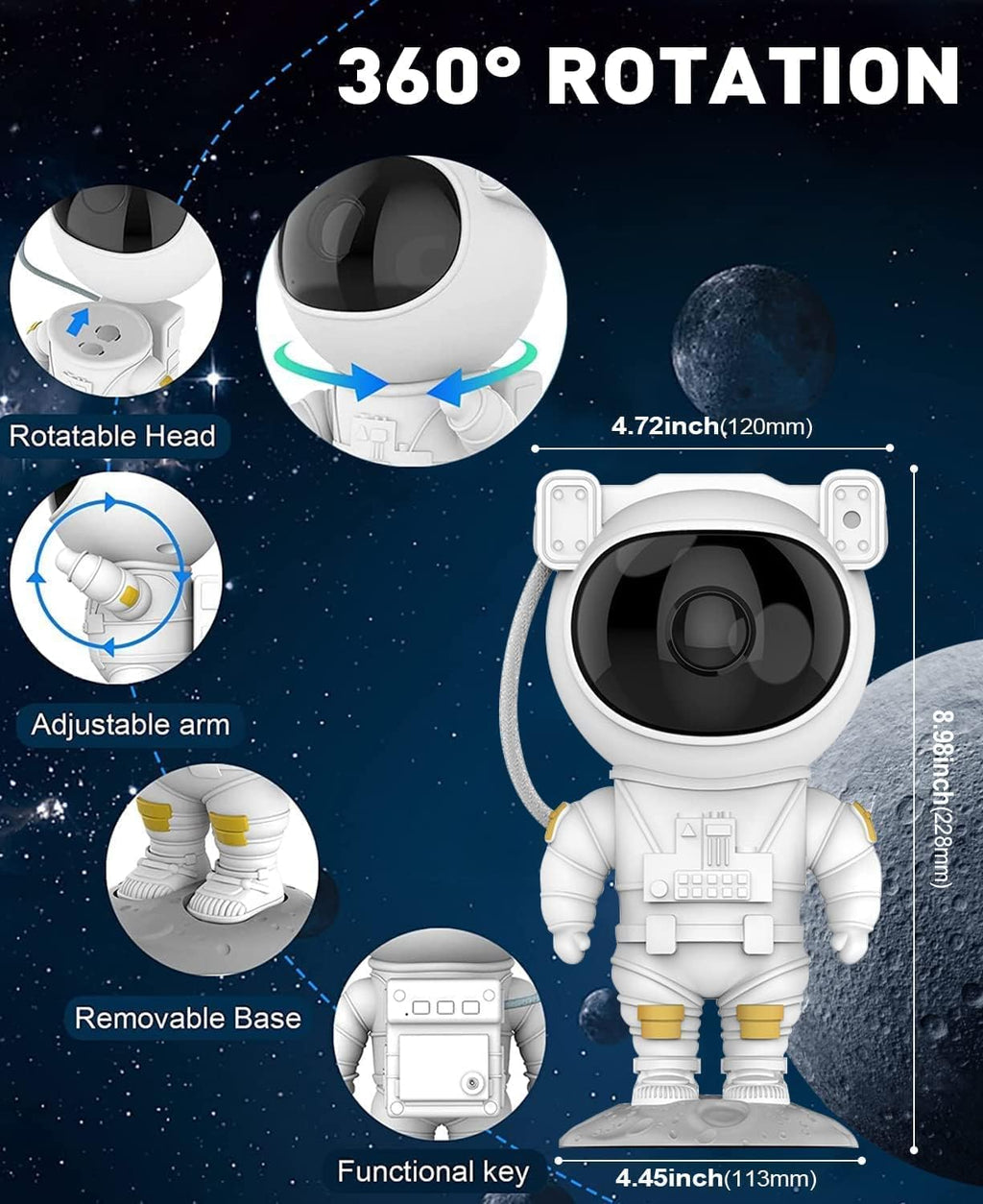 Nordic Astronaut Galaxy Projector Lamp