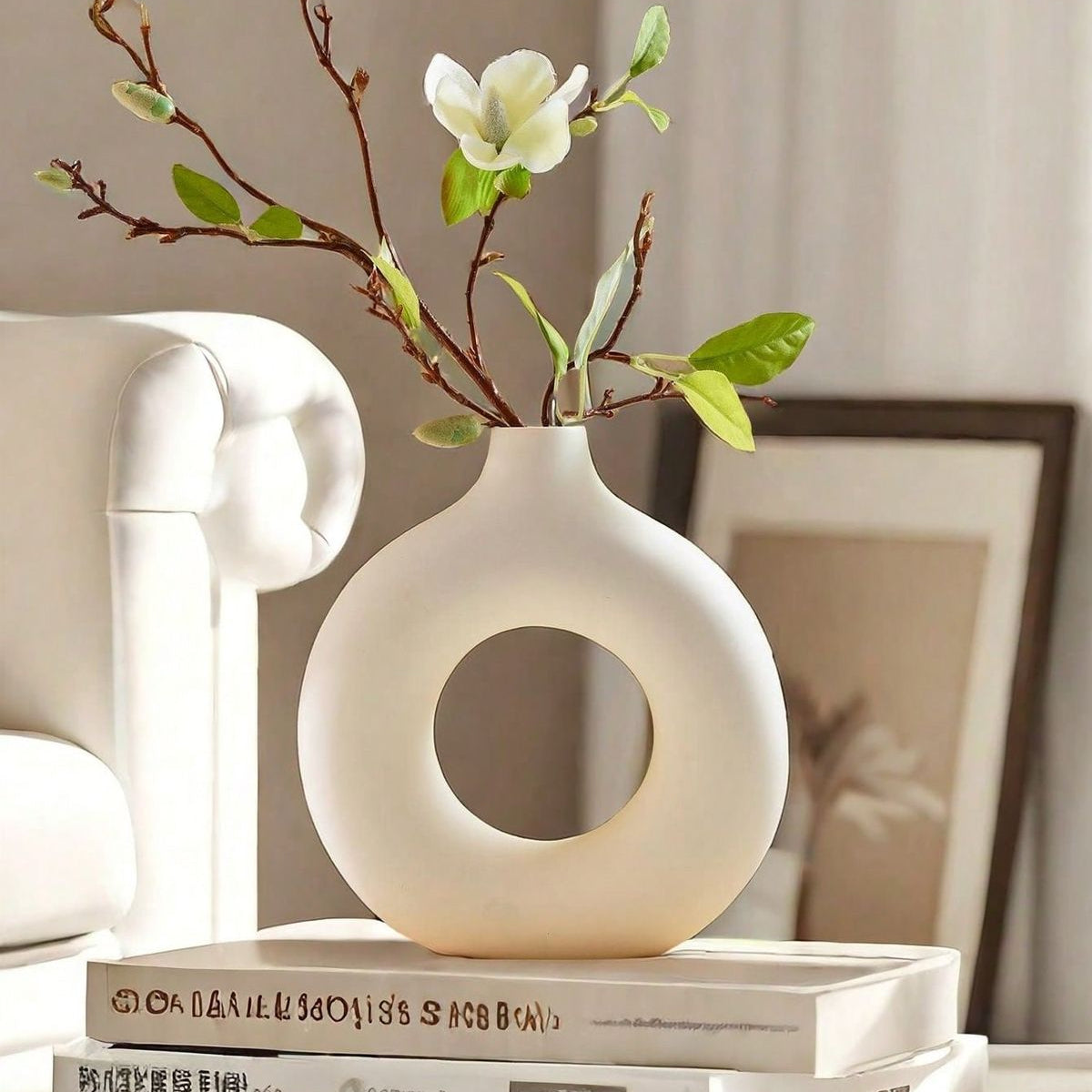 Donut Design Set Of 2 (Size 6 Inch ) Ceramic Vase