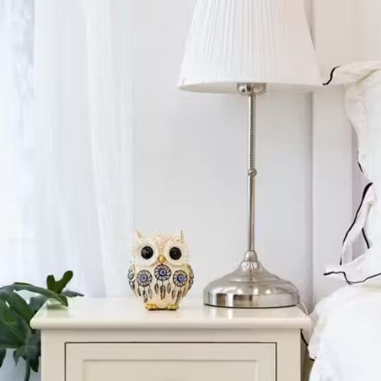 Owl Figurine with Blue Evil Eye